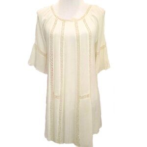 Umgee Cream Crochet Detail Dress S
